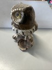 Vintage Owl Figurine Homco  1114 Owl Painted Ceramic Statue Cottage Core