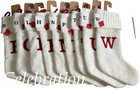 New Wondershop Initial Monogram Knit 19  Christmas Stocking White Letters