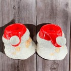 Yankee Candle Christmas Santa Tealight Holder Candle Holder Votive Set 2 Vtg