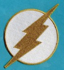 The Flash  4  Large Fully Embroidered White   Gold Chest Insignia Patch iron-on