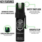 2 Police Magnum Glow In Dark Pepper Spray  75oz Gid Pocket Clip Night Defense