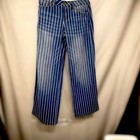 Striped Wide Leg Jeans High Waist Denim Pants Trendy Style