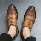 Lace Up Brogues Wing Tip Carved Formal Dress Men s Business Wedding Shoes Casual