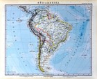1892 Stieler Map South America Brazil Argentina Colombia Peru Venezuela Bolivia