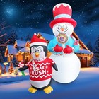 6ft Christmas Snowman   Penguin Inflatable Holding Lollipop Cute Blow Up 