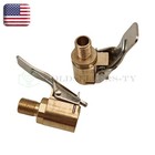 2pcs Air Chuck Open Flow Straight Lock On Nozzle With Clips For Tire Inflator