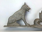 2 Guard Dog Gate Topper Finial Heavy Cast Aluminum German Shepard Vintage  1