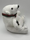 Coca Cola Polar Bear Bean Bow Tie Bag Plush 1997 Collectible With Bottle And Tag