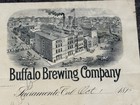 Dated 1895 Buffalo Brewing Company  Sacramento  Ca 19th C  Receipt  Order Con 