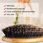 100  Boar Bristle Hair Brush Set Medium Fine Thin Hair Wooden Comb Travel Bag