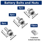 Smseace 37pcs Motorcycle Battery Terminal Nuts And Bolt M6x10 16 18mm  Silver