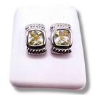 925 Sterling Silver Citrine Cushion Cut Earrings Pendant Earrings Matching Set