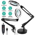Magnifier Led Lamp 10x Magnifying Glass Desk Table Light Reading Lamp With Base