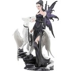 Gothic Fairy With Pet Dragon Statue Fantasy Figurine Mythical Home Decor