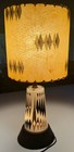 Vintage Mcm Diamonds Glass Lamp Fiberglass Shade Mid Century Modern Lighting 50s