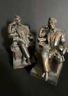 Two Abe Antique Bookends   Abraham Lincoln Painted Copper bronze Finish
