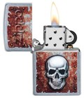 Zippo Windproof Rusted Skull Lighter With Zippo Logo  29870  New In Box