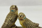 Beautiful Early 20th Century Cold Painted Bronze Group Of A Pair Of Budgerigars 