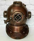Antique Copper Scuba Deep Sea Diving Divers Helmet Mark V Us Navy 18  Decorative