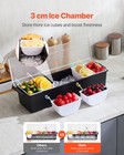 Vevor Chilled Condiment Server 6 Compartment Cold Serving Tray With Lid