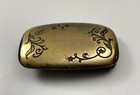 Floral Engraved Pattern Brass Vintage Belt Buckle Rectangle 2 5in  X 1 5in 