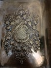 Antique Late 19th Century Silverplate Patina Rectangular Tray Raised Design