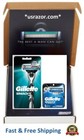 6 Gillette Mach 3 Turbo Razor Blades 5 1 Refills Cartridges Metal Shaver Handle