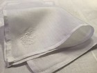 10972    antique 1900s Early Appenzell Monogram    b    Wedding Handkerchief Heirloom