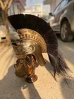 Roman Helmet Embossed Knight Roman Brass Helmet With Double Plume Gift Item