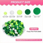 120 Pcs Fuzzy Pom Poms Balls Assorted Sizes For Diy Crafts Green Series
