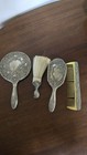 Vintage Vanity Mirror Brush Comb Grooming Set Sterling Silver Plated