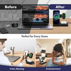 3-in-1 15w Fast Wireless Charger Stand For Iphone  Iwatch   Airpods Dock Black  