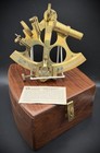 Smithsonian Institution Brass Maritime Sextant Antique Style Nautical Decor Case