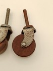 Vintage 1 5  Diameter Swivel Wooden Furniture Casters  Wheels  Lot Of 4