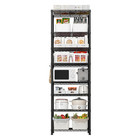 8 Tier Wire Storage Shelf Unit Rack Organizer Kitchen Shelving Steel 79 h Black