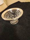 Vintage Cut Glass Dish Compote With A Sterling Silver Rim And Engraved Initials