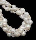 White Fresh Water Pearl Baroque Flame Ball Beads Size 13x18-25mm 15 5   Strand