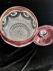 Vintage antique Cranberry Glass Biscuit Jar With Lid