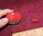 Vtg  Tomato Pin Cushion With Strawberry Attached
