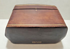 Leather Playing Card Box   Italy Vintage Embossed Case   Italian Leather School