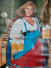 Vintage 80 s St Pauli Girl Beer Poster Sexy German Woman Beer Mugs 1986 21x32