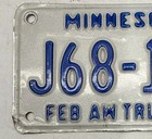 Vintge Minnesota Aw Trailer License Plate  J68-125