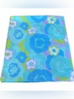 Vtg Wamsutta Ultracale Flower Power Mod Queen Sheet Set Blue Green Retro 60s 70s