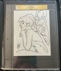 Adam Hughes  Original Art Sketch Cgc Tinkerbell Signed Disney Cat Woman Wonder 1