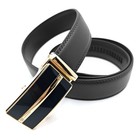 New Genuine Leather Mens Ratchet Belt Belts For Men Adjustable Automatic Buckles