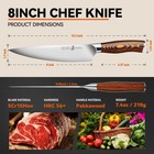 Tuo Chef Knife  8 Inch Sharp Kitchen Knife With Pakawood Handle  High Carbon Stl