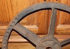 Antique Industrial Wheel Pulley Gear Steampunk Iron Metal Mechanical Americana