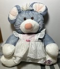 Vtg Fisher Price Puffalump Gray Mouse 1987 Plush Stuffed Toy White Dress 8013
