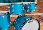 1970s Ludwig Standard S-330 Hollywood Drum Set Blue Mist Sparkle 22 12 13 16