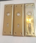 Vintage Metal Door Knob Back Plates Deco Ornate Unpainted Lot Of 7 Some Match